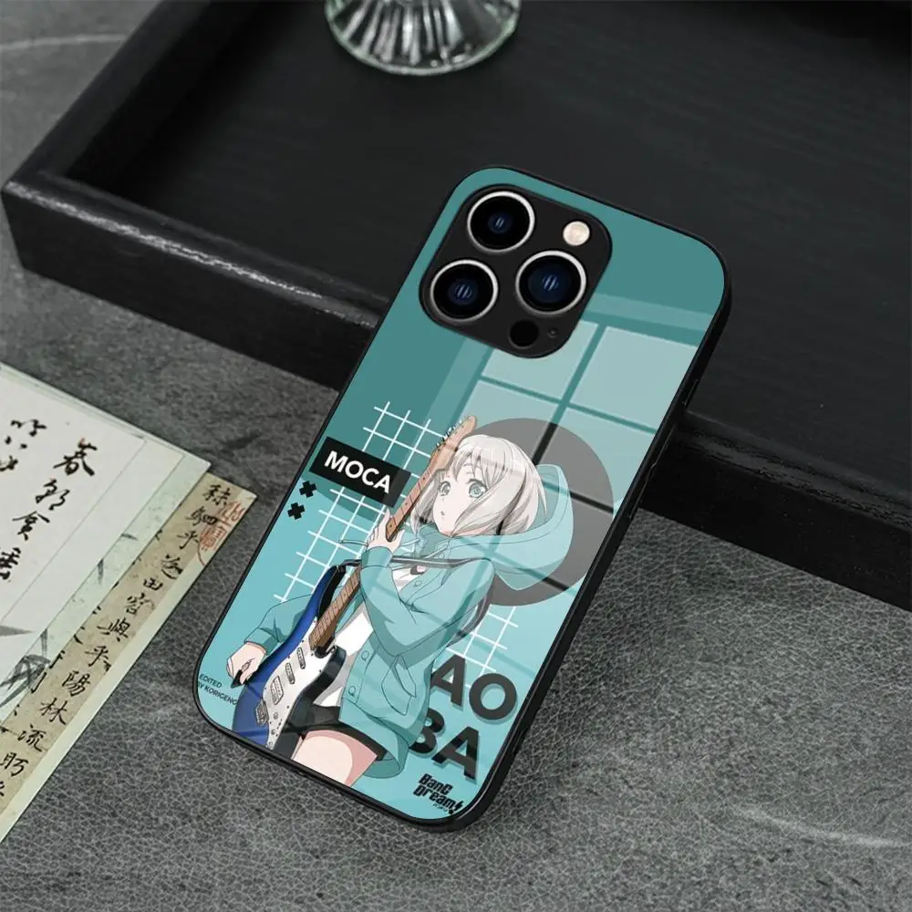 Фото Чехол для телефона Aoba Moca Bang Dream для iPhone 17 16 Pro Max 15 14 Pro 11 12 13 Plus Mini, Samsung Galaxy S26 S25, стеклянный чехол №2