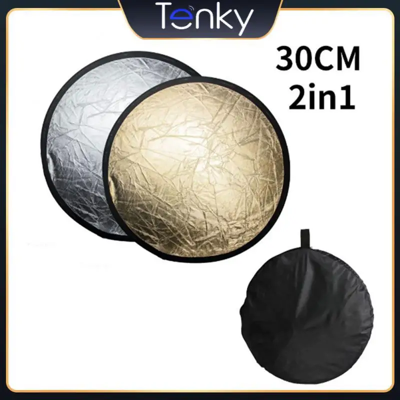 

Collapsible Reflector Round Light Plate Disc Fill Light Board Portable Suitable For Live Photography Studio 2 In 1 30cm Handheld