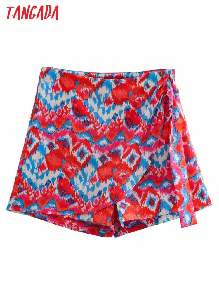 

Шорты женские с цветочным принтом и бантом, на молнии