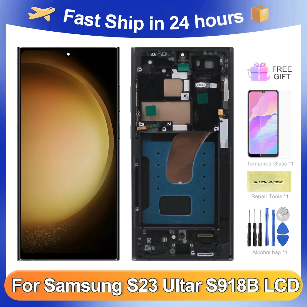 ЖК-дисплей с сенсорным экраном и дигитайзером в сборе 6 8 дюйма для Samsung AMOLED S918B S918U