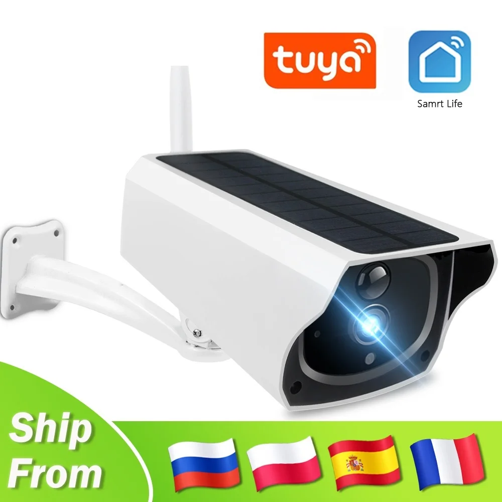 

, Wi-Fi камера Tuya 1080P HD, уличная камера видеонаблюдения на солнечной батарее, умная цилиндрическая Беспроводная камера наблюдения с аккумулятором для детей