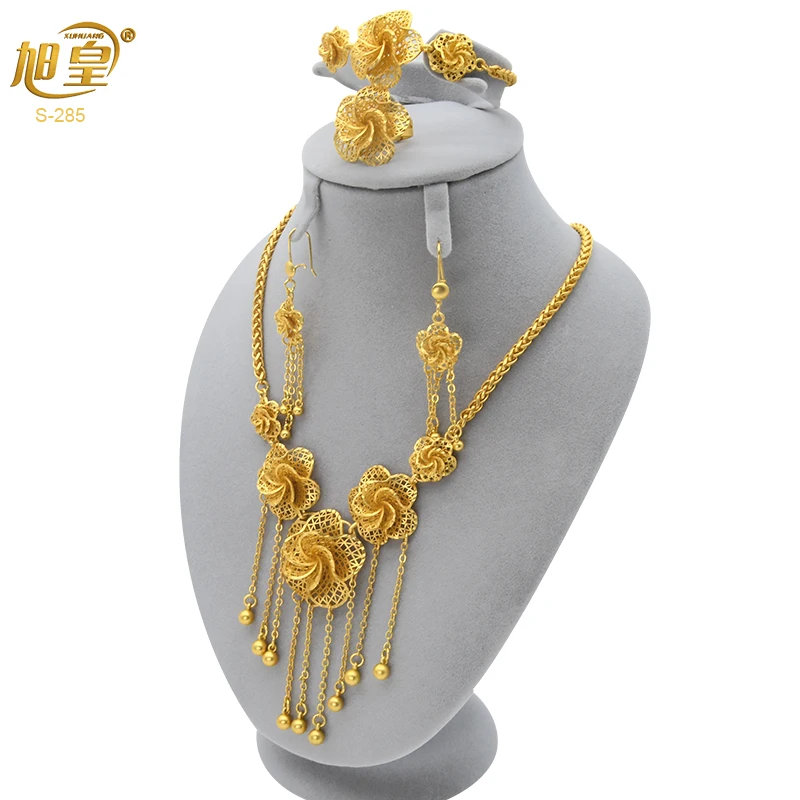 

Xuhuang African Gold Flower Jewellery Luxury Long Multi chain Jewerly Sets For Women Dubai Bijoux Womens Best Selling Afghan