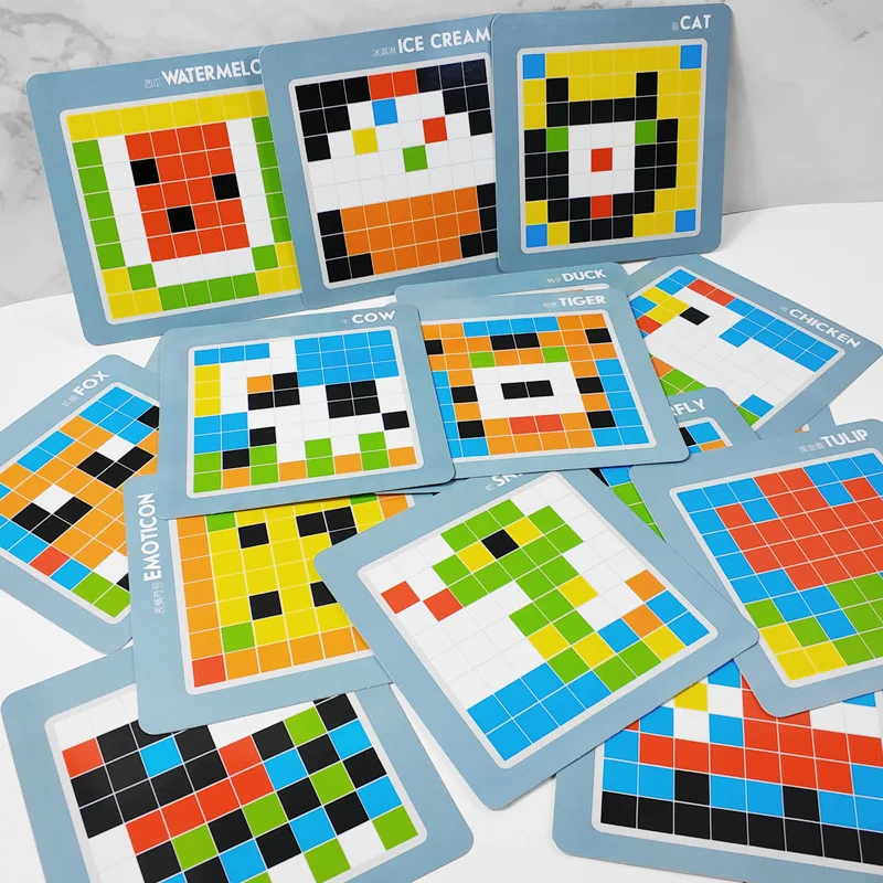 

Монтессори Творческая мозаика головоломка игрушки Дети пиксель DIY Головоломка блоки Набор Обучающие игрушки для детей развитие подарок