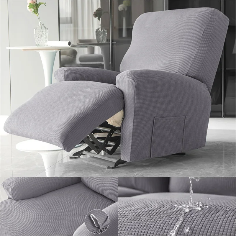 

1/2 Seat Spandex Recliner Sofa Cover Solid Color Armchair Cover Reclining Chair Cover Elastic Slipcover Couch Cover Living Room
