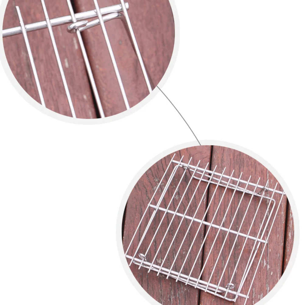 Мини-гриль уличный уголь портативный барбекю серебряный складной из нержавеющей