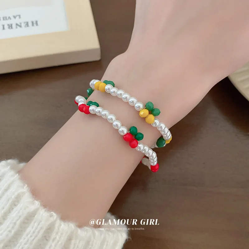 

fashion Classic style Imitation Natural freshwater Multicolor Pearl Bracelets With elastic rope For Women in wedding birthday