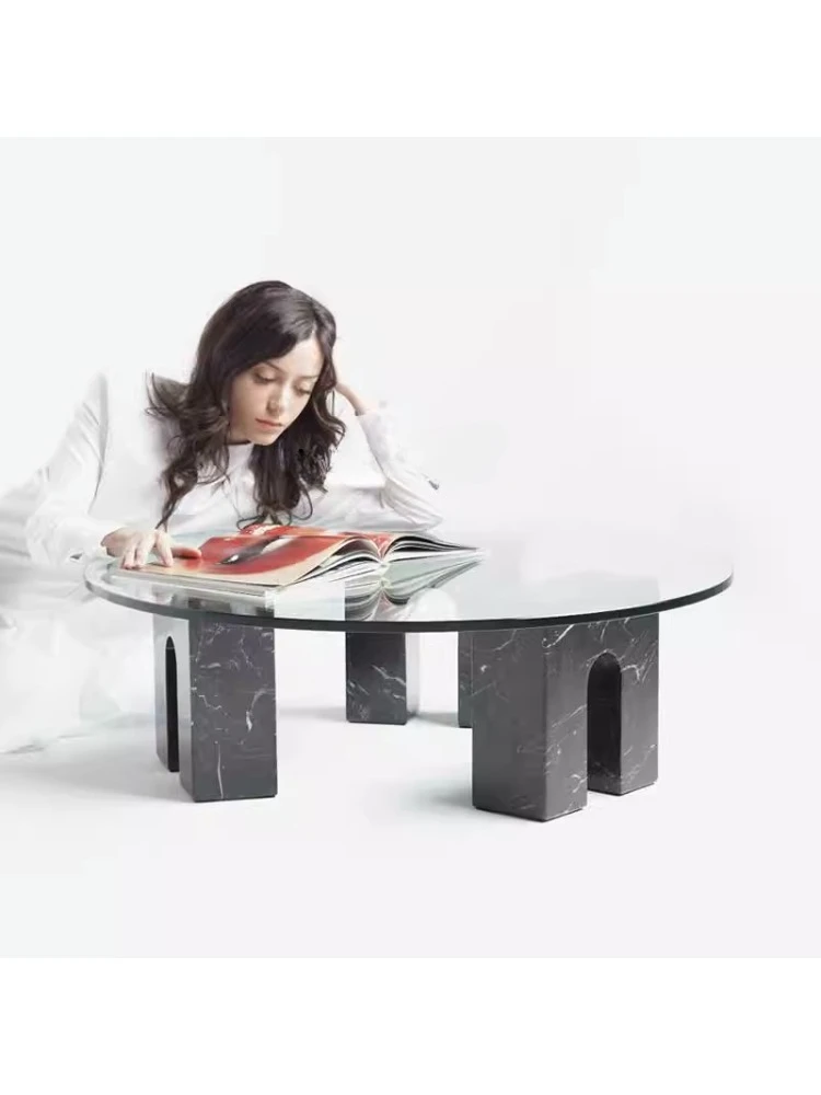 Современный простой и роскошный дизайнерский стеклянный чайный столик в