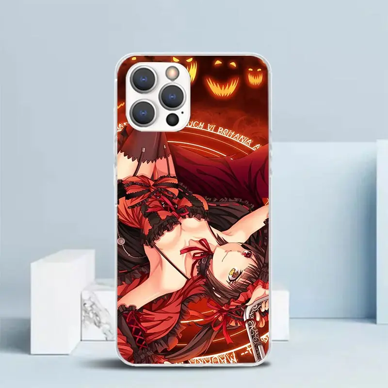 Фото Чехол для iPhone Date A Live Токисаки Куруми с мягким покрытием для моделей 16, 17 Air, 15, 14 Pro Max, 16E, 17E, 13 Mini, 12, 11, 7, SE с принтом №3