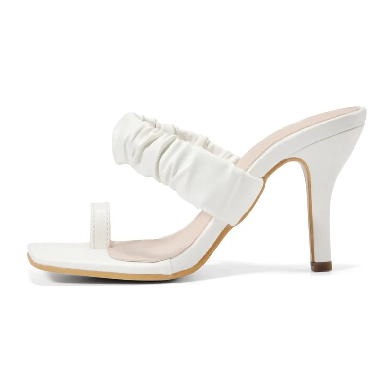 

Женские босоножки на высоком каблуке, босоножки большого размера с квадратным носком, лето 2022