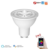 zigbee smart led light bulb 5w gu10 rgbcw spotlight lamp dimmable timer voice control work with alexa google home yandex alice