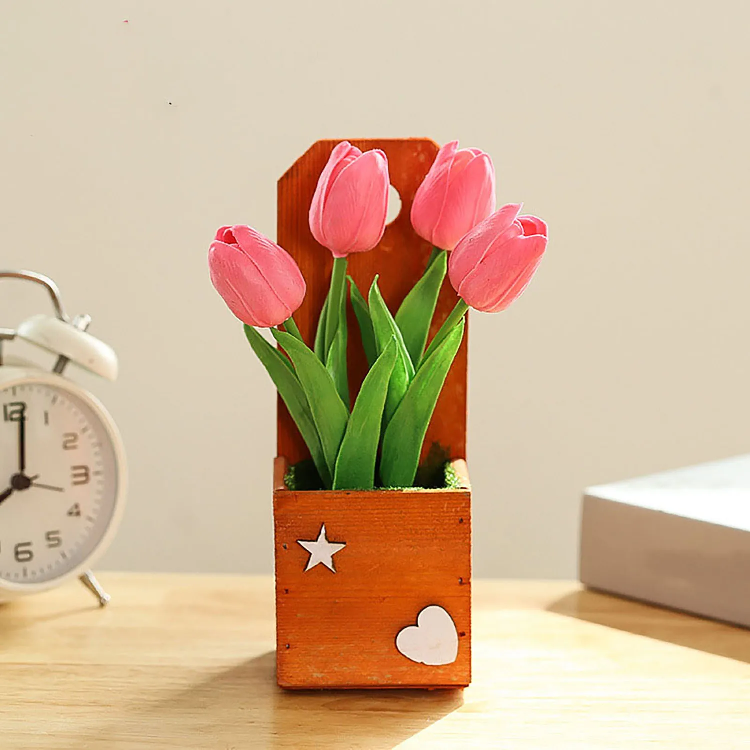 

Small Wooden Wall Hanging Flower Pot Creative Succulents Hanging Vase Desk Decoration Plant Flower Basket Home Garden Supplies