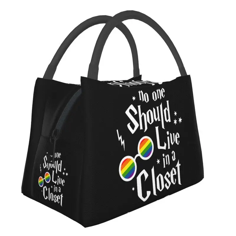 

No One Should Live In A Closet Lunch Box Portable Thermal Cooler Food Insulated Gay Pride Lesbian Lgbt Lunch Bag For Work Pinic