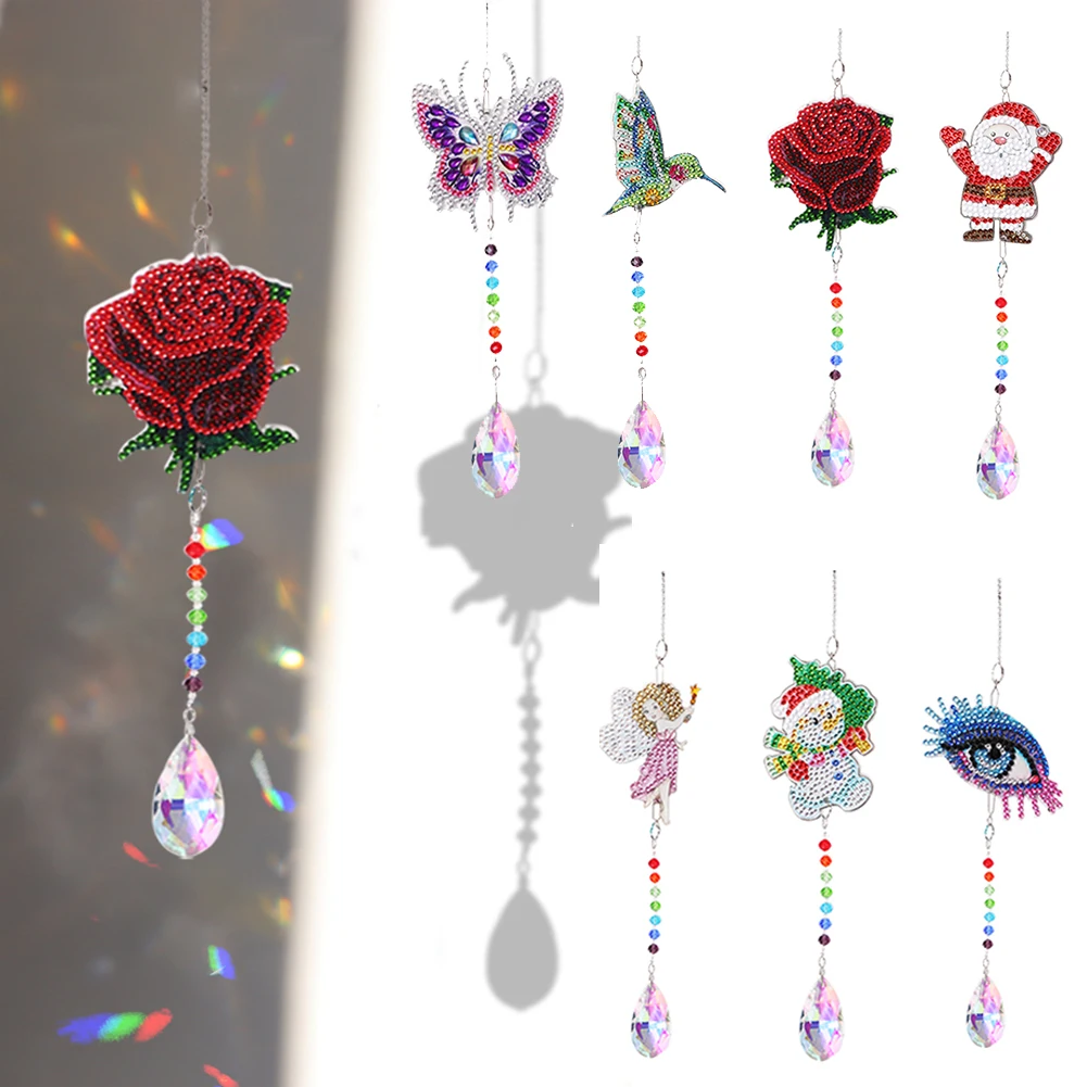 

5D DIY Diamond Painting Sun Crystal Light Catching Wind Chimes Angel Tears Diamond Pendant Hanging Art Mosaic Kit Home Decor