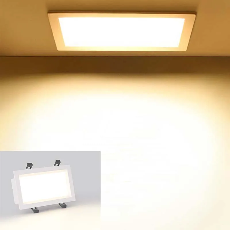

LED Down Lights Panel Recessed Ceiling Lamps 12W18W24W30w Square Rectangle Spot Light AC110V-220V Anti-Glare Kitchen Lamp