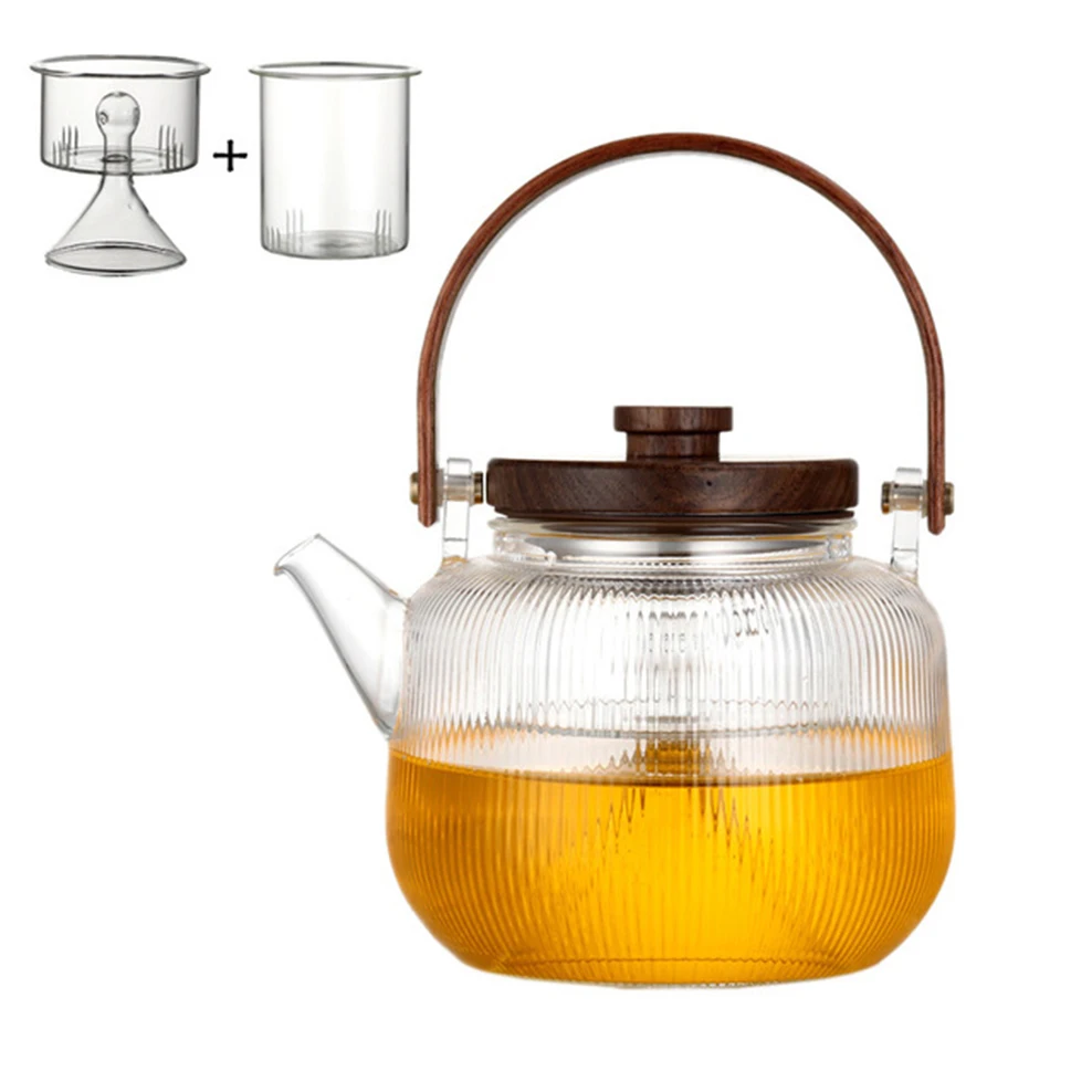 

Стеклянный чайник 800 мл, чайник двойного назначения с двумя вкладышами для варки на пару, чайник в японском стиле, электрический чайник, чайный набор