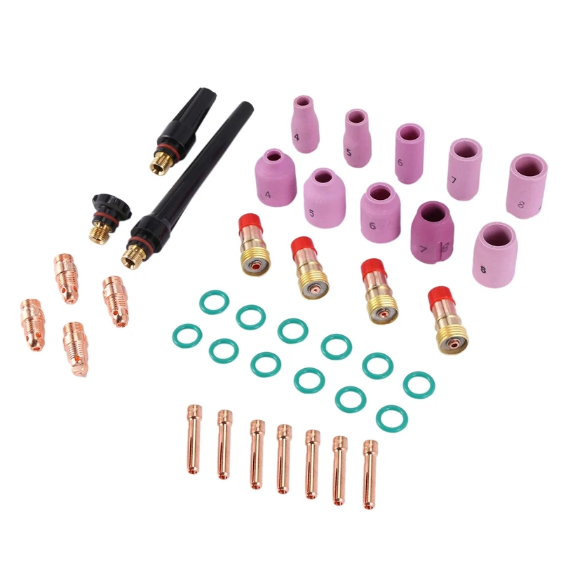 

49Pcs TIG Welding Torch Stubby Gas Lens For WP17 WP18 WP26 TIG 10 Glass Cup Spares Kit Practical Accessories