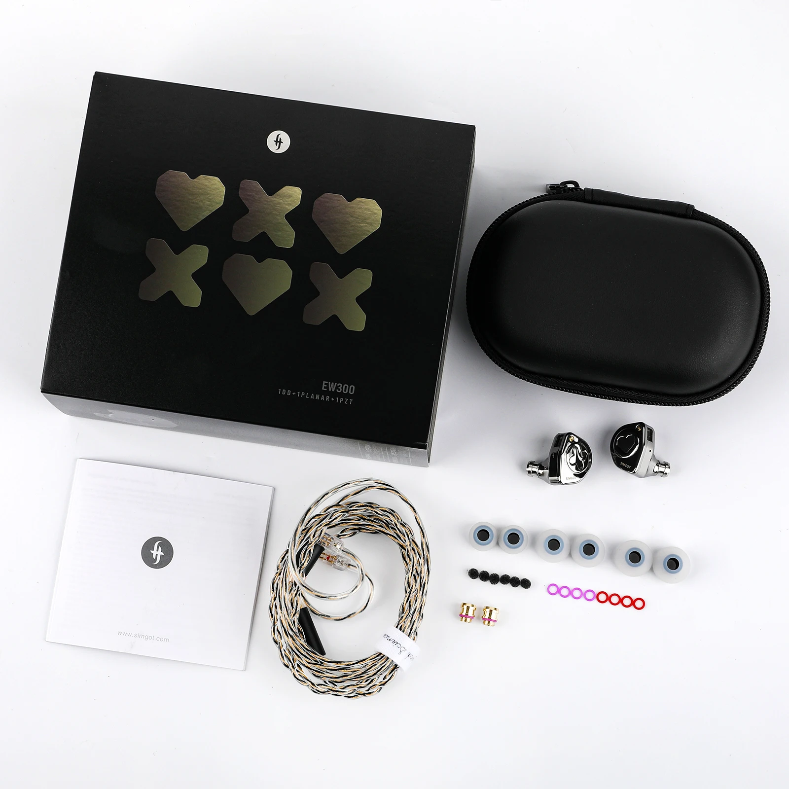 Наушники SIMGOT EW300 HIFI с гибридными драйверами (1DD, 1Planar, 1PZT), съемные насадки, посеребренный кабель OFC для музыкантов (art.: 3920daa274ea5) - 3920daa274ea5