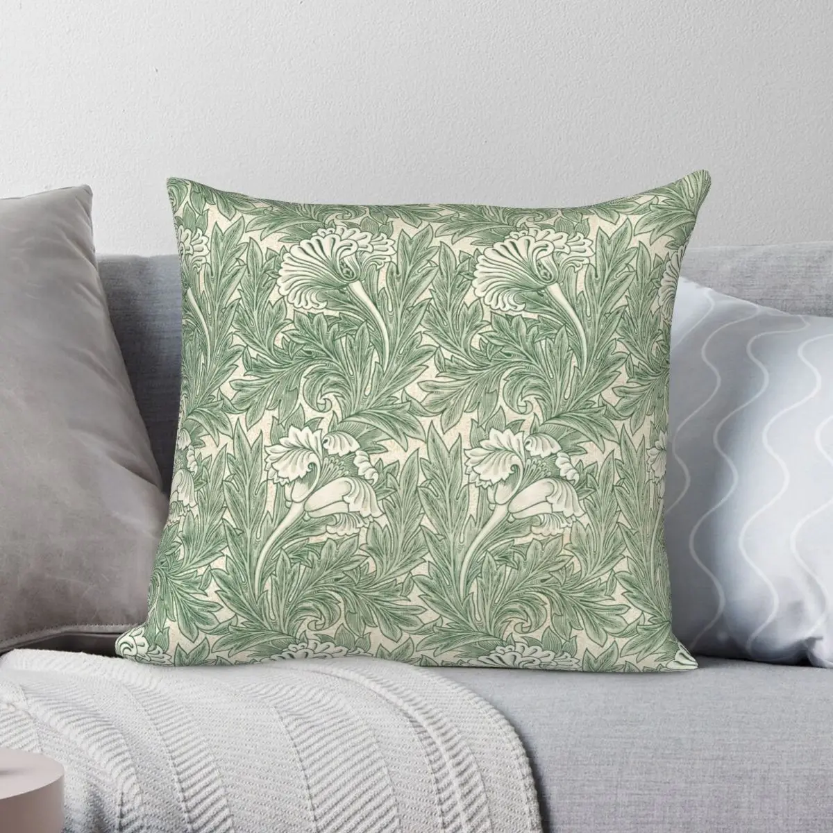 

Tulips Green 1875 By William Morris Square Pillowcase Polyester Linen Velvet Zip Decor Pillow Case Sofa Cushion Cover Wholesale