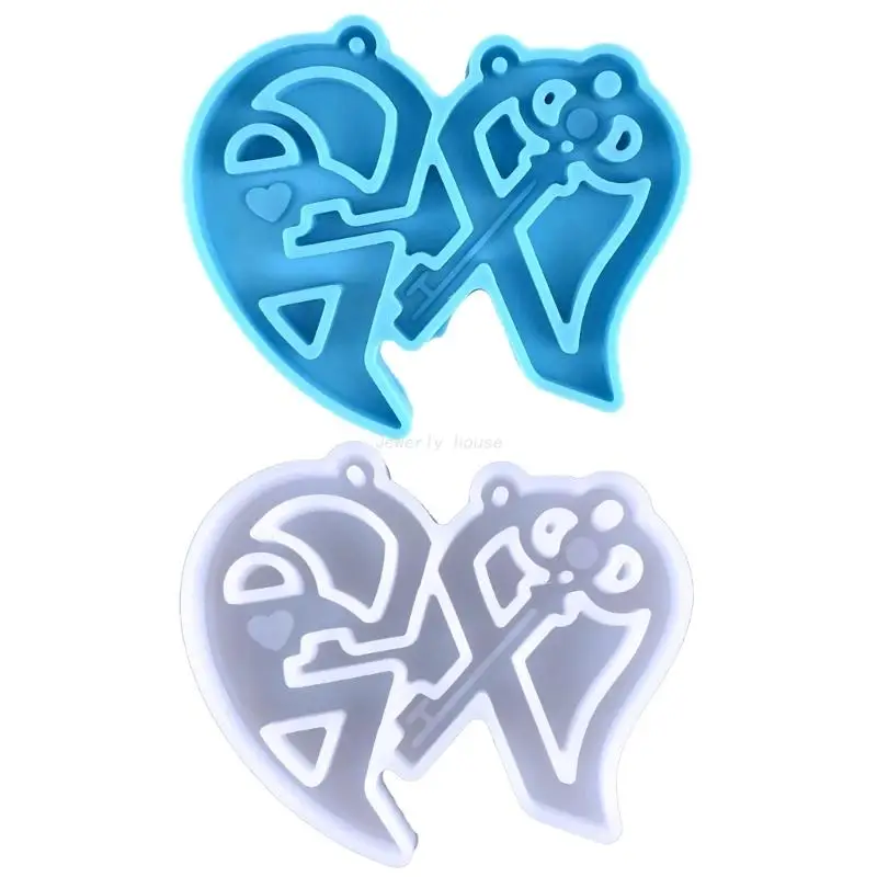 

Heart Silicone Mold Pendant Resin Epoxy Mold for Casting DIY Resin Keychain Mold LXAE