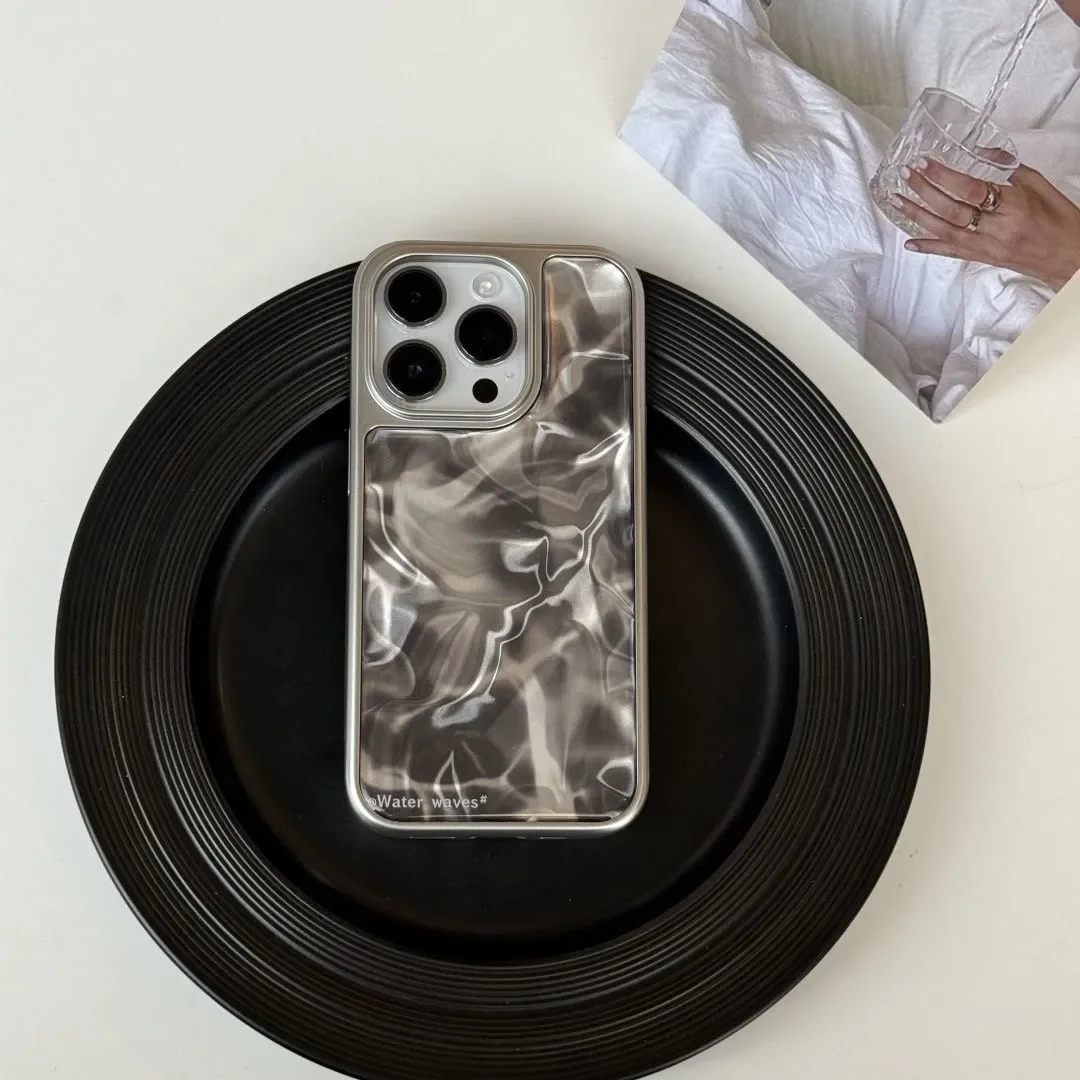 Фото Чехол INS с эффектом водной ряби для iPhone 17, 16e, 16, 15, 14, 13, 12, 11, Air, Pro Max, X, XR, XSMAX, 8, 7 Plus – роскошный прозрачный мягкий чехол-накладка №3