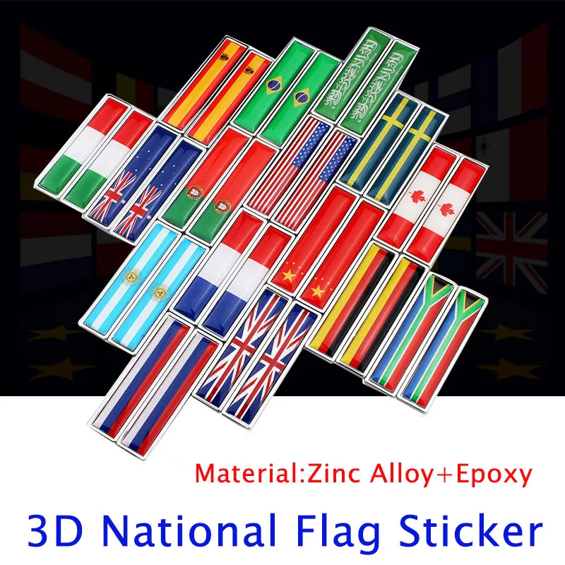 

3D Reflective National Flag Sticker Motorcycle Accessories Car Decal British Italy USA France Russia Spain Brazil Germany