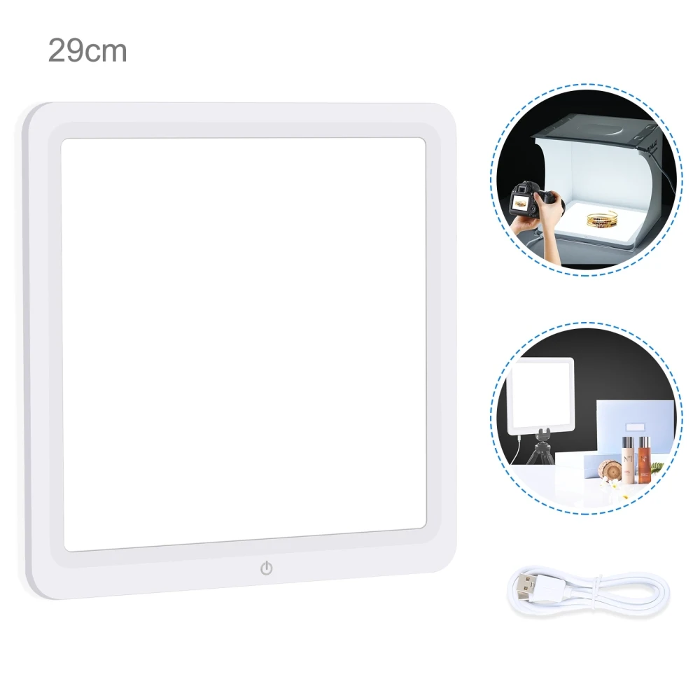 

29cm Type-C With Touch Switch LED Photography Shadowless Lamp Panel Pad 800LM 6000-6500K