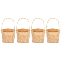 4pcs wooden basket small basket candy package chocolate holder for storage wedding party
