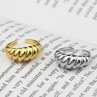 2022 new niche design minimalist style 9 2 5 sterling silver twill french croissant geometric rings for women men accessories