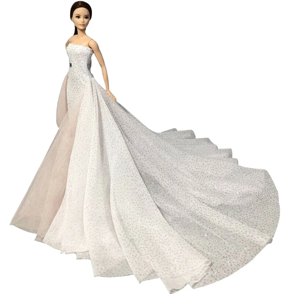 

White 11.5 Inches Fashion Wedding Dress For Doll Clothes Party