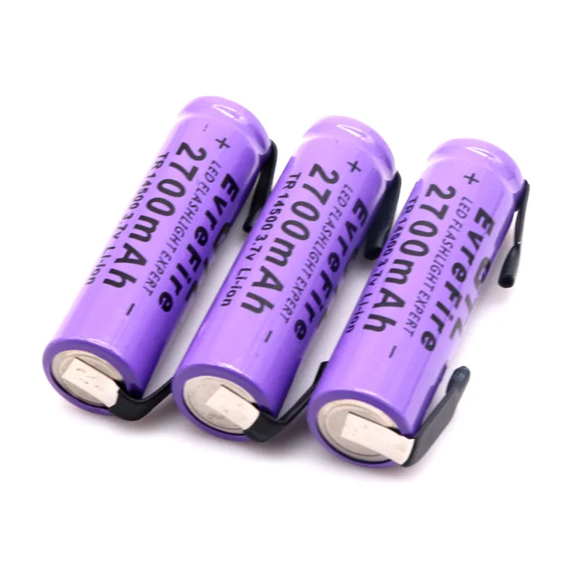 Новая литиевая батарея 14500 перезаряжаемая для сварки никелевая лампа 3 7 в 2700 мАч