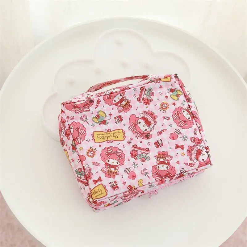 Melody Waterproof Large Capacity Cosmetic Bag Cartoon Hello Kitty Travel Portable Portable Toiletry Bag Buggy Bag