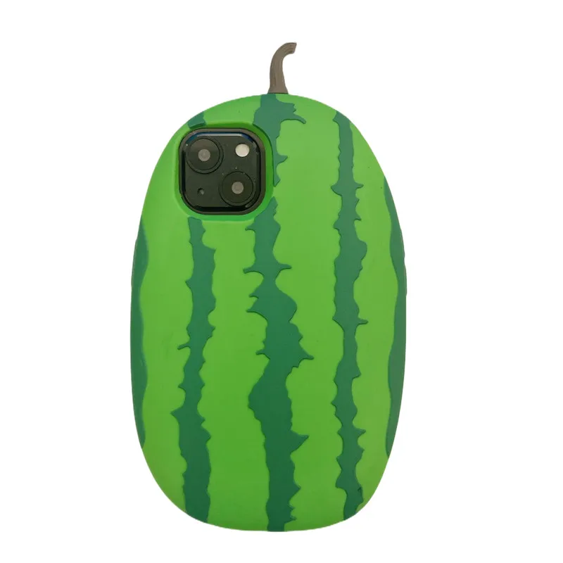 Фото Креативный Забавный силиконовый чехол с 3D арбузом для iPhone 15 14 Plus 13 Pro Max, задняя крышка для телефона 12 Pro №1