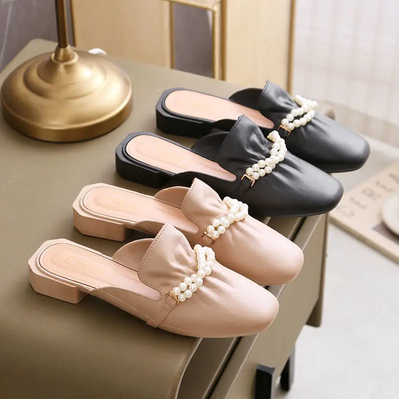 

Shoes For Women Slippers Women Casual Shoes Slip-on Outer Wear Fashion Loafers Half Slippers Summer Ladies Shoes And Sandals