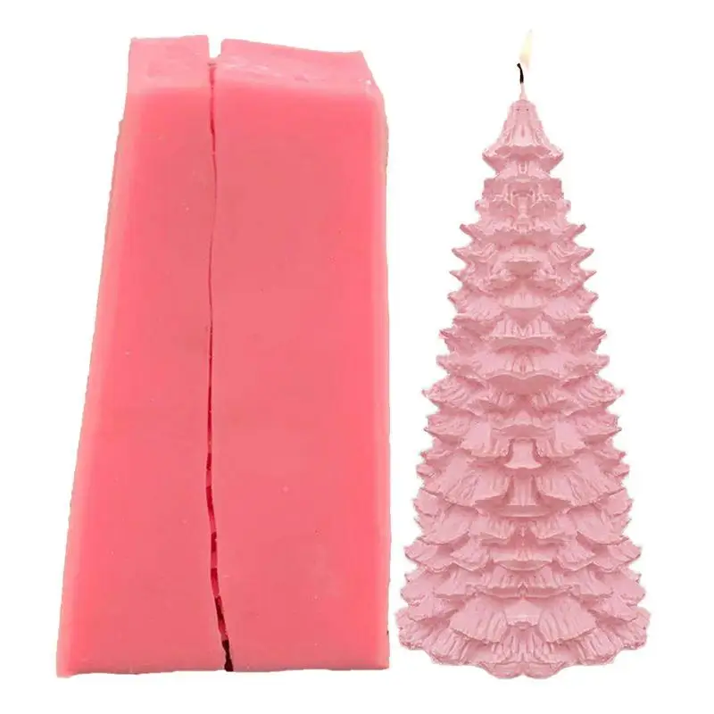 

3D Christmas Tree Candle Mold Cute Christmas Tree Silicone Mold Christmas Handmade Soap Molds DIY 3D Chocolate Cake Mousse Mould