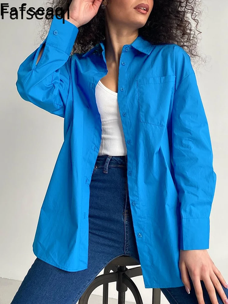 Женская хлопковая блузка на пуговицах элегантная белая Свободная ярких цветов