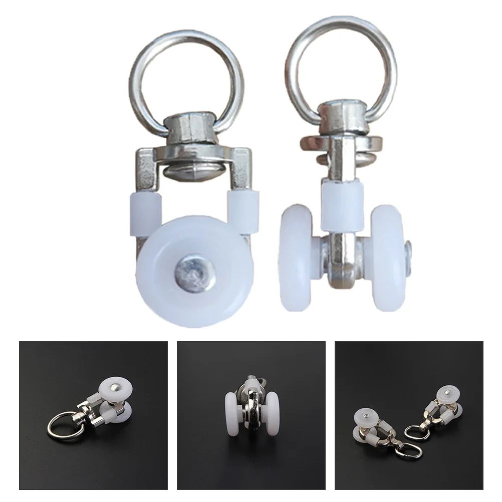 

20 Pcs Curtain Track Pulley Tinsel Curtain Wheel Carrier Ring Slider Curtain Track Gliders Plastic Ceiling Curtain Roller