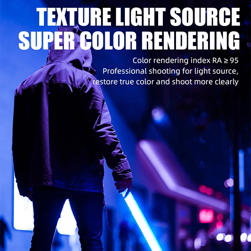 Handheld LED Fill Light RGB Video Light Wand Stick Photography Lamp Studio Rechargable Colorful Selfie Lamp with Remote Control images - 6