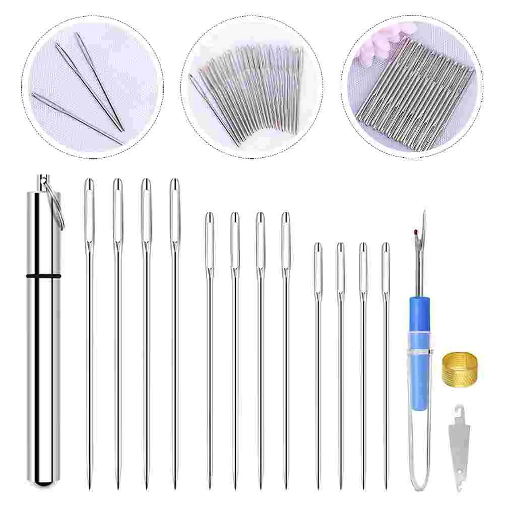 

Sewing Needle Knitting Tools Sewing Craft Tool Kit Knitting Weaving Tool Set Hand Sewing Tool Alloy Big Eye Embroidery Needles