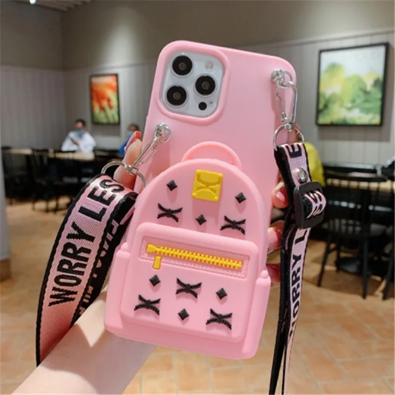 School Bag Cartoon Zero Wallet Suitable for Xiaomi 12TPRO Phone Case Red Rice NOTE11S Diagonal Strap Storage for Women
