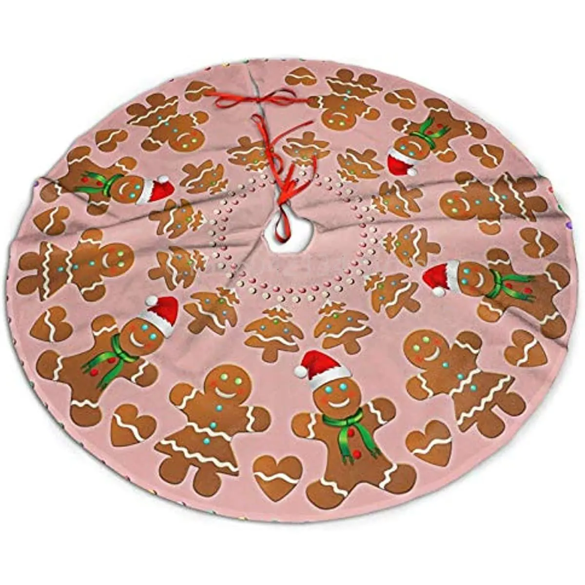 

Gingerbread Boys and Girls Celebrating Xmas Xmas Tree Skirt Decorations 48 Inch