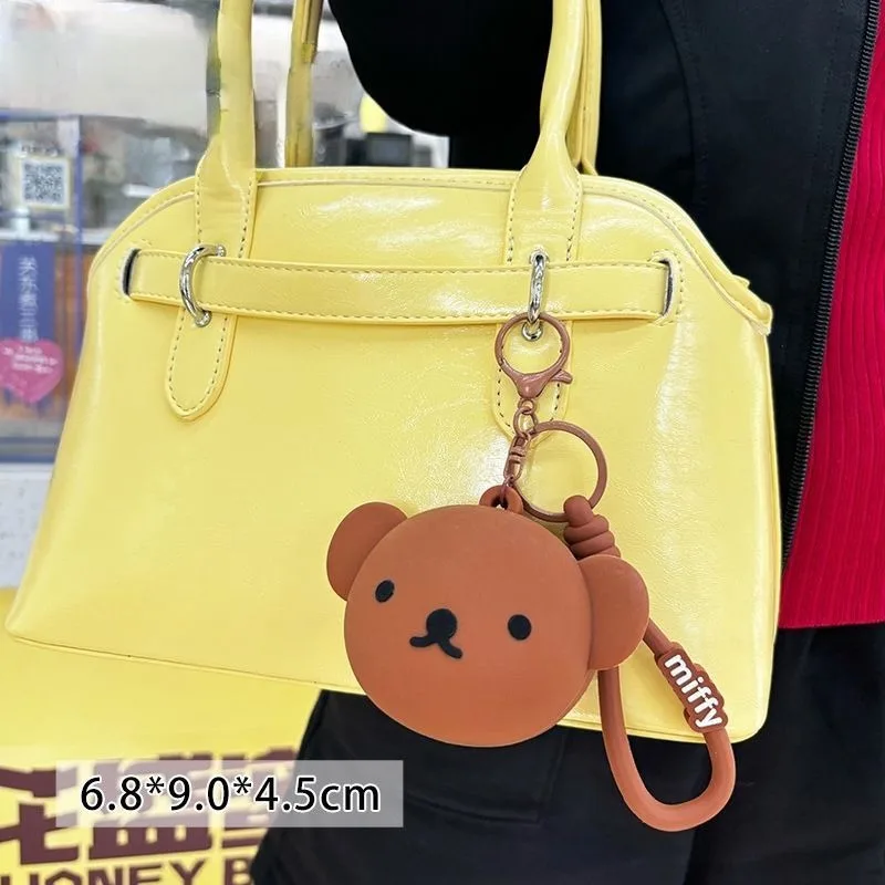 Фото Miffy Kawaii аниме натуральный кролик силиконовый мультфильм милые мини-наушники пара кулон ключ наушники сумка для хранения монет Рождество №2