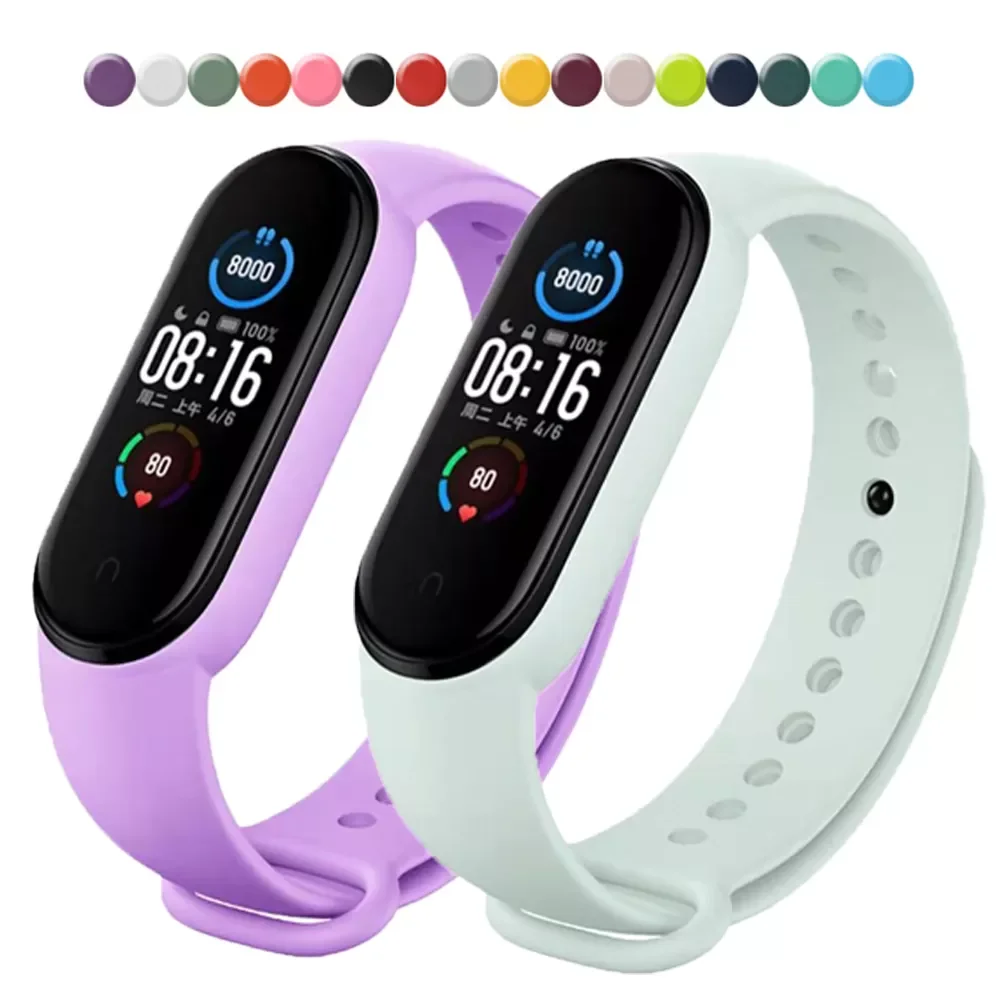 

Wristband For Mi Band 5 Mi band 6 Bracelet For Mi Band 4 Replacement TPU Strap Wrist Color Silicone Strap on For Mi Band 4 3 6