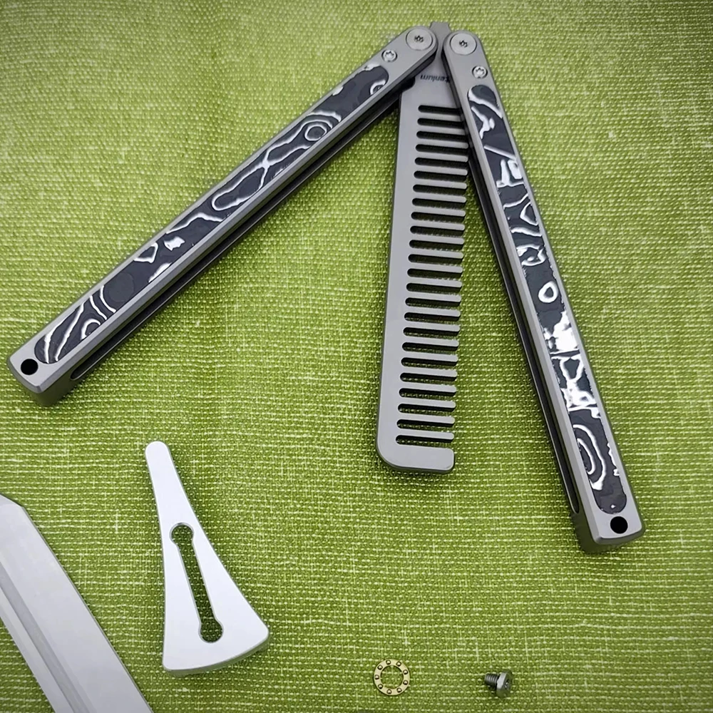 Фото MackWalker Titanium, тренировочная расческа Pei Butterfly, уличные инструменты EDC, расчески Balisong №4