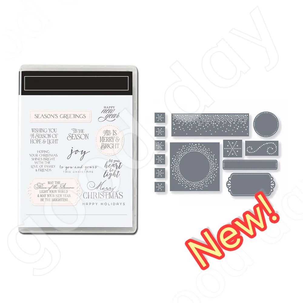 

Arrival Words of Blessing Clear Stamps or Metal Cutting Dies Sets for DIY Craft Making Card Scrapbooking 2023 Christmas New