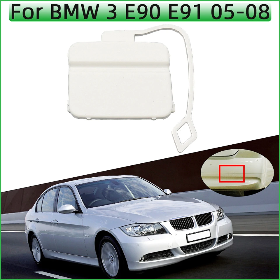 

Car Rear Bumper Towing Hook Cover Cap For BMW 320 323 325 328 330 E90 E91 2005 2006 2007 2008 Tow Hitch Trailer Lid Painted Trim