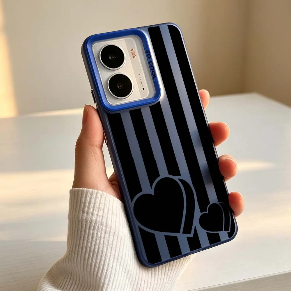 Фото Чехол для телефона с черным полосатым дизайном для Realme 14X 14 13 12X 12 11X 11 10 9i C67 C75 V60 70 C25Y Pro, серебристого цвета. №4