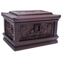 Cinerary Casket Ashes Box Solid Wood Ebony Life Box Funeral Supplies
