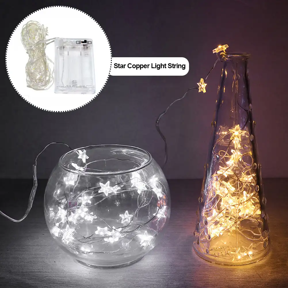 

1/2/5M Star Copper Light String Room Decoration USB/Battery Operated LED Fairy Lights Decorative Xmas Garland for Bedroom Party