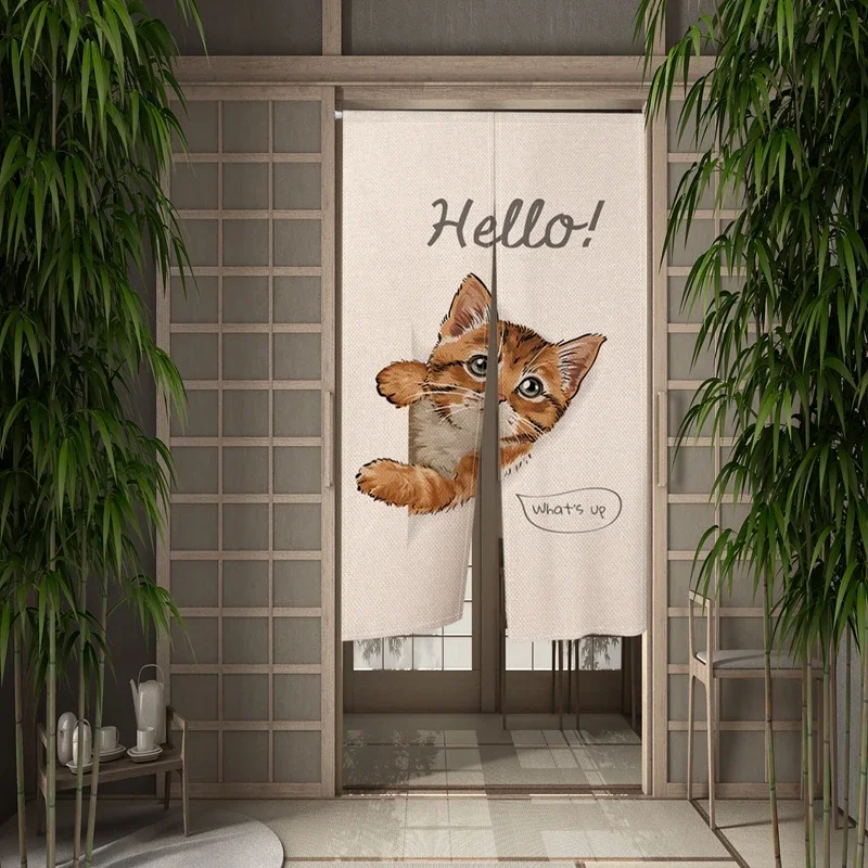 Забавное животное кошка дверь куратин медведь собака японская дверная