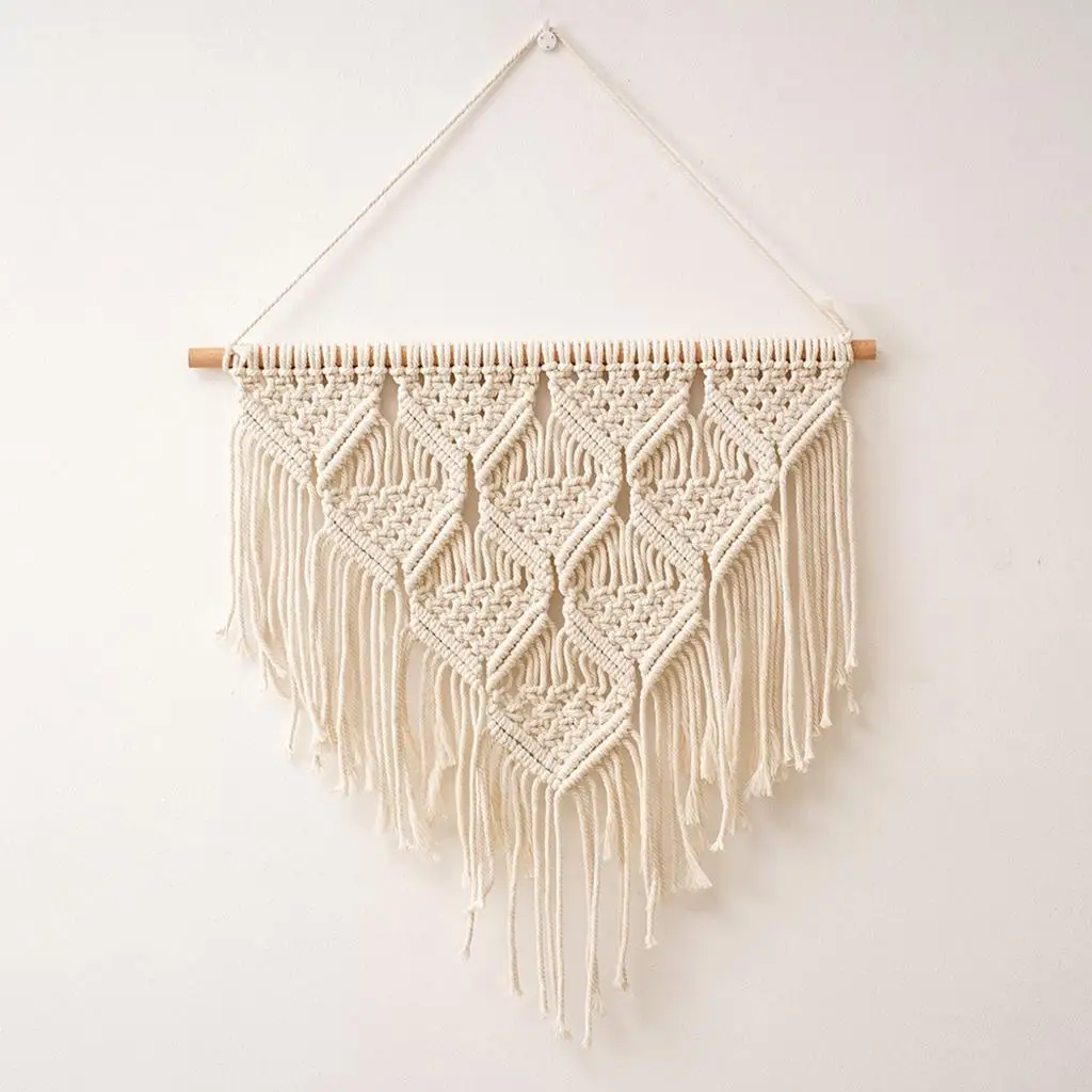 

Макраме в стиле бохо, настенный подвесной гобелен с кисточками, Декор, хлопковые подарки, Большой вязаный художественный декор для двери, де...